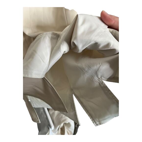 Doncaster Wool blend knee length skirt cream beige bottom slits size 4 NWOT - Picture 5 of 6